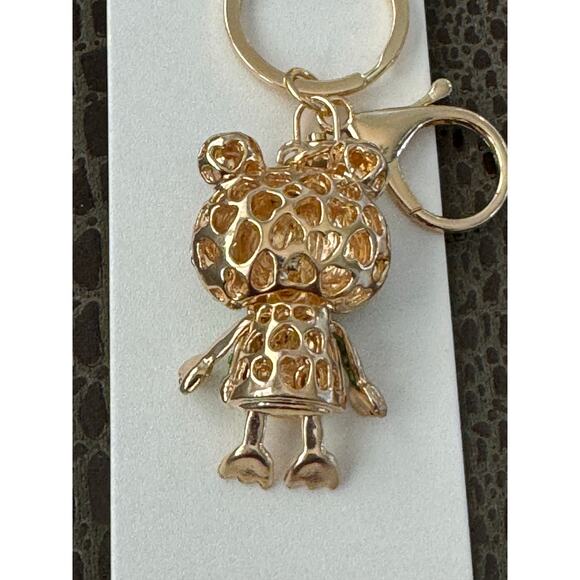 Frog Bag Charm Keychain Bling Crystals Gold - Picture 4 of 9